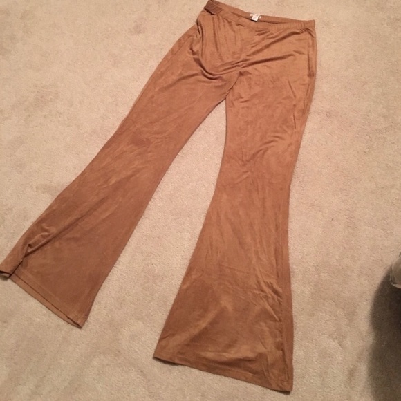 Xhilaration Pants - Suede stretchy bell bottom pants flare free boho L